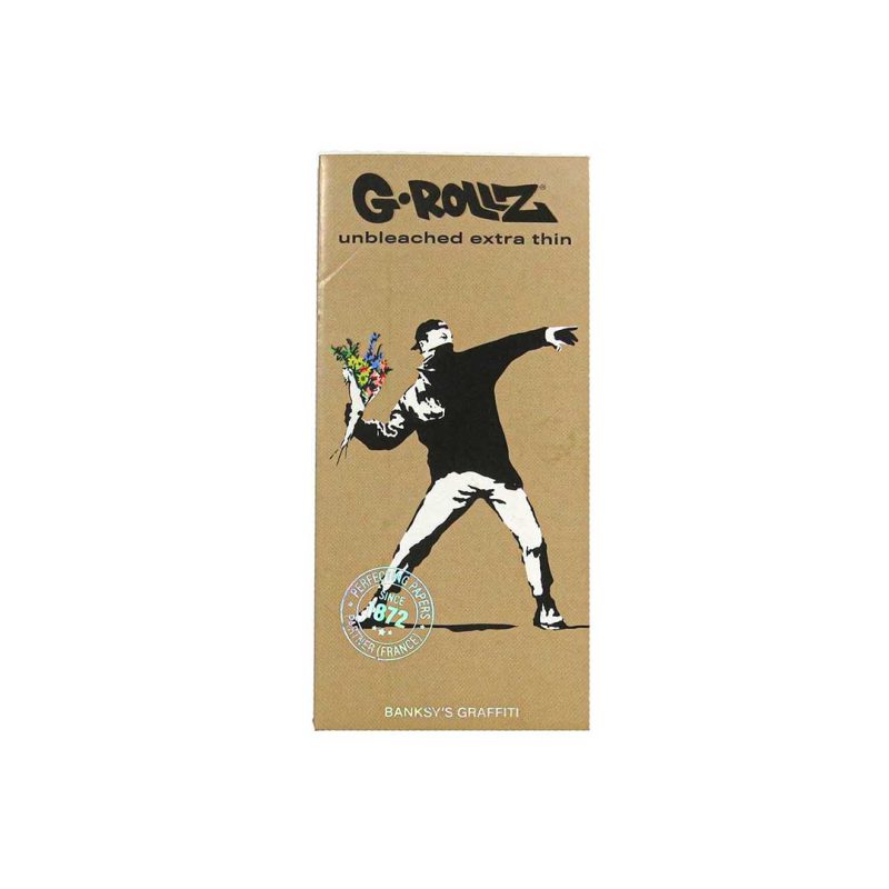 Banksy’s Graffiti KS Set 2 – Unbleached Extra Thin – 50 KS Papers + Tips & Tray Hârtie pentru țigări