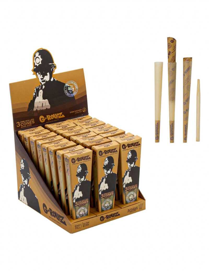 G-Rollz | Banksy’s Graffiti „Rude Copper”Unbleached – 3 Conuri KS.<br><span class="mysku">Cod furnizor : BG1151KA-DIS</span> Joints