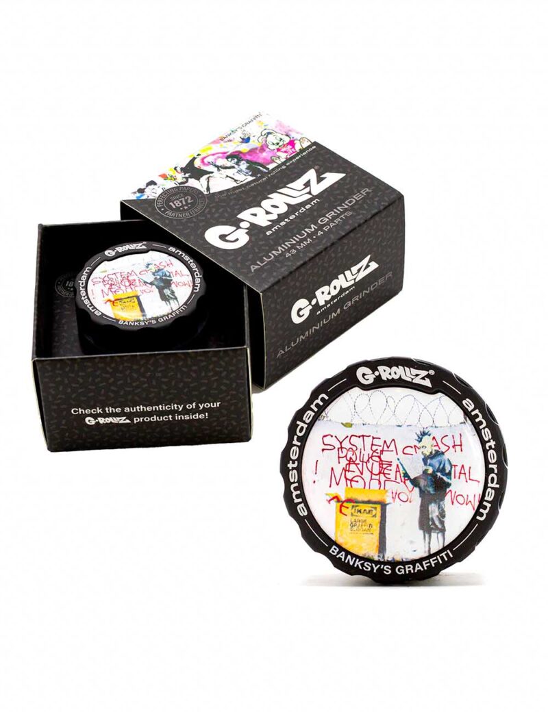 G-Rollz | Banksy Graffiti ‘IEAK Punk’ 4partGrinder – 43mm<br><span class="mysku">Cod furnizor : BG4200A-S</span> Grinder